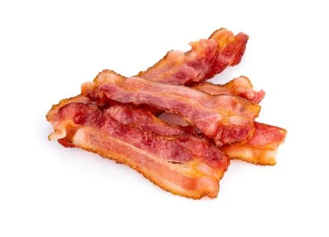Bacon isolated on white background Stock Photos