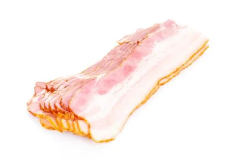Bacon isolated on white background Stock Photos