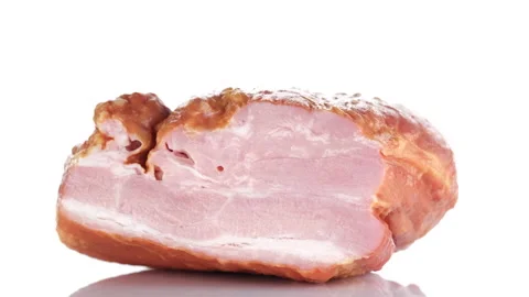 Bacon isolated on white background, rotate Stock Footage 162876749
