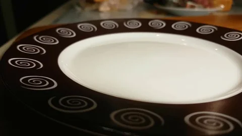 Bacon jamon on a plate Video stock 83957892