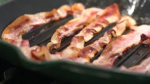 Bacon- Panning- Slow Motion Stock Footage 21961094