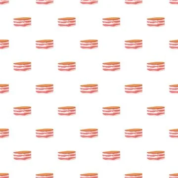 Bacon pattern seamless background with meat slices design Stock Illustration