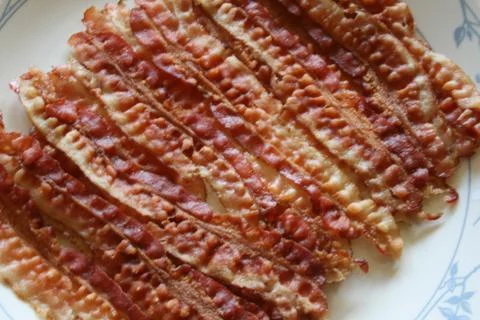 Bacon On Plate Stock Photos