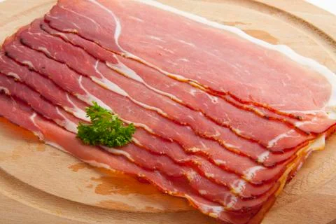 Bacon on plate Stock Photos