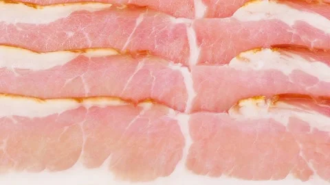 Bacon pork sliced Stock Footage 166696949