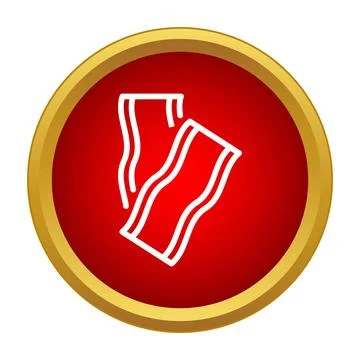 Bacon rashers icon symbolizing breakfast food and meal Stock Illustration