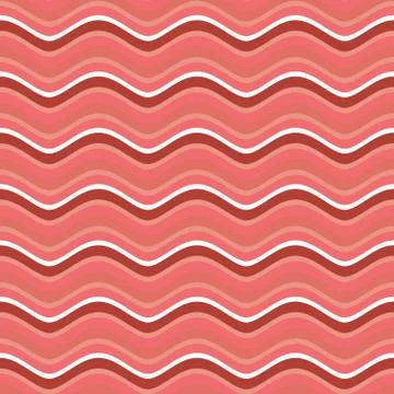 Bacon roasted seamless pattern. Thin piece of meat background. Pork texture.. Stock Illustration