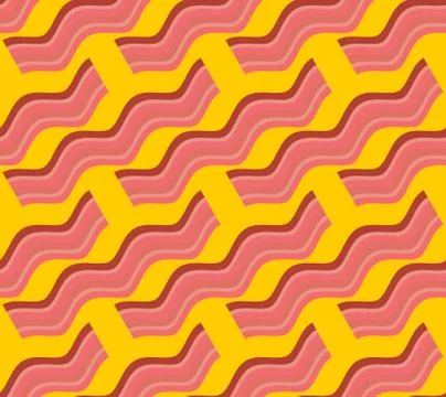 Bacon roasted seamless pattern. Thin piece of meat background. Pork texture.. Stock Illustration