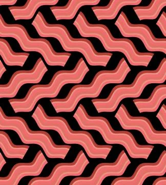 Bacon roasted seamless pattern. Thin piece of meat background. Pork texture.. Stock Illustration