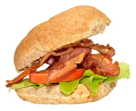Bacon Sandwich Roll Stock Photos