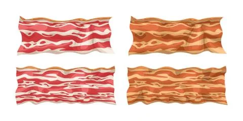 Bacon set on white Stock Illustration