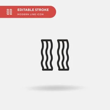 Bacon Simple vector icon. Illustration symbol design template for web mobile  Stock Illustration