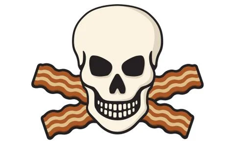 Bacon Skull Logo Stock Illustration