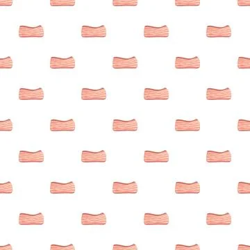 Bacon slice seamless pattern background for food design Stock Illustration