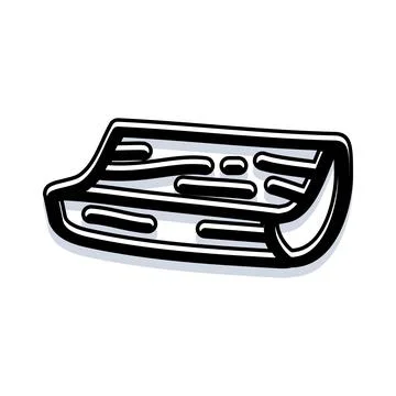 Bacon slices preparing for cooking breakfast food Stock Illustration
