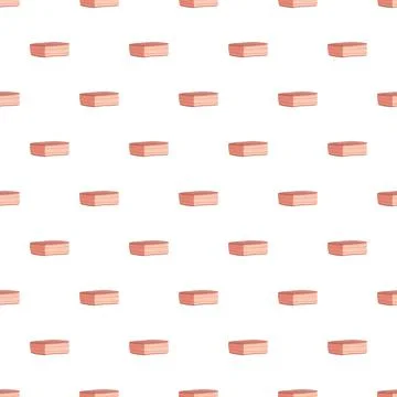 Bacon slices repeating pattern on white background Illustrazione stock