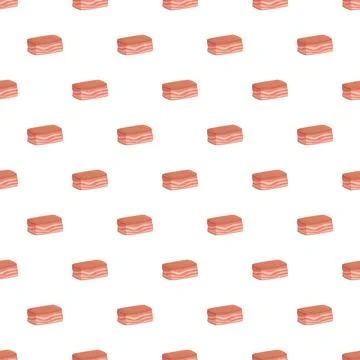 Bacon slices representing a repeating food pattern Stock Illustration