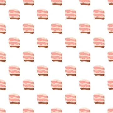 Bacon slices seamless pattern for food background design Stock Illustration