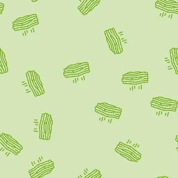 Bacon smoked line seamless pattern Stock Illustration