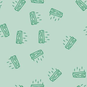 Bacon smoked line vector seamless pattern Illustrazione stock