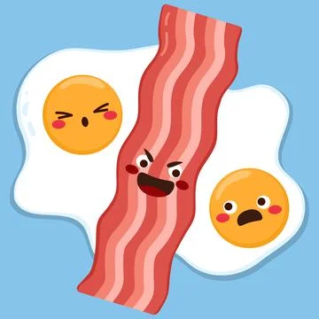 Bacon Split Eggs Concept Stock Illustration