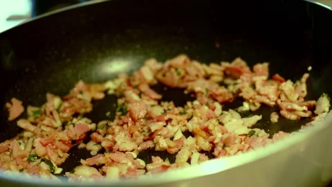 Bacon Steam Sizzling Close Up Video stock 166829385
