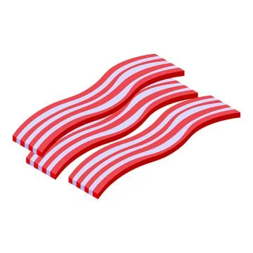 Bacon sticks icon isometric vector. Pig farm animal Stock Illustration