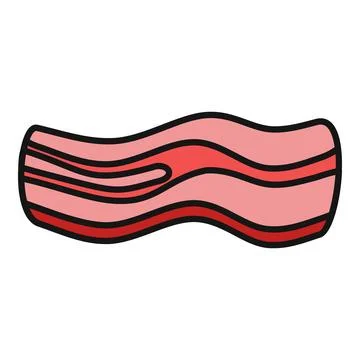 Bacon strip illustration representing breakfast meat Stock Illustration