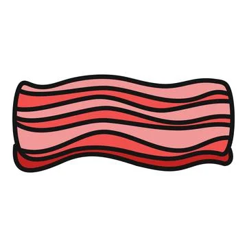 Bacon strip illustration representing meat and breakfast food Stock Illustration