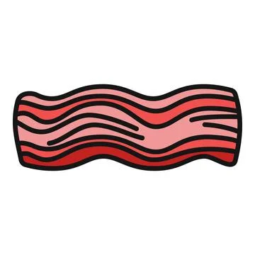 Bacon strip showing wavy red and pink lines Stock Illustration