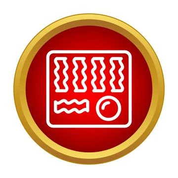 Bacon strips and egg breakfast food icon Stock Illustration