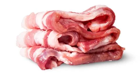 Bacon strips arranged in layers Stock Photos