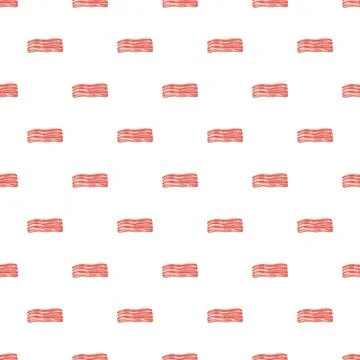 Bacon strips creating a seamless breakfast pattern background イラスト素材