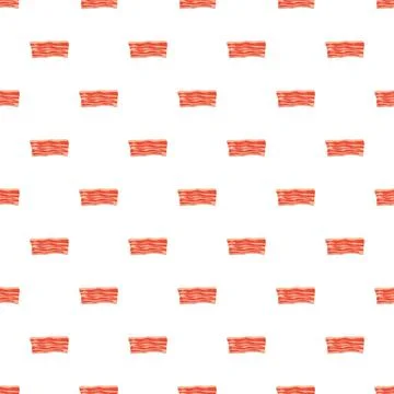 Bacon strips forming seamless breakfast food pattern Illustrazione stock