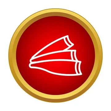 Bacon strips icon on a red round button Stock Illustration