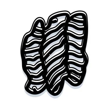 Bacon strips icon representing crispy breakfast food Stock Illustration