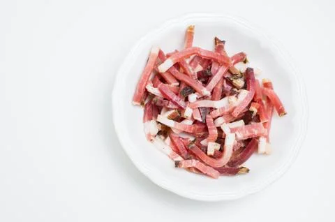 Bacon strips isolated Stock Photos
