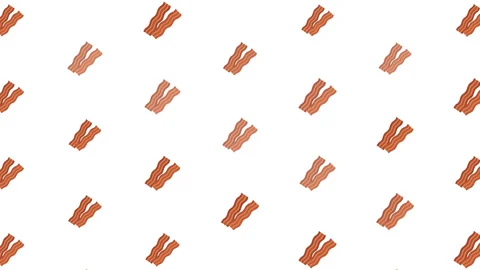 Bacon Strips Moving Animated Seamless Pattern Background Video Stock Footage 339431695