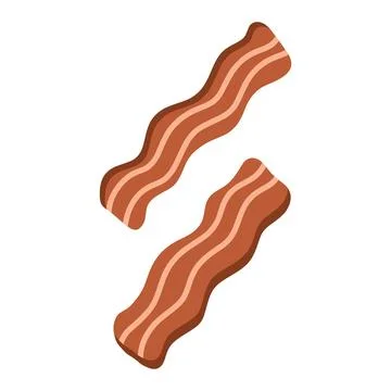 Bacon strips presenting cooked meat food ingredient Stock Illustration