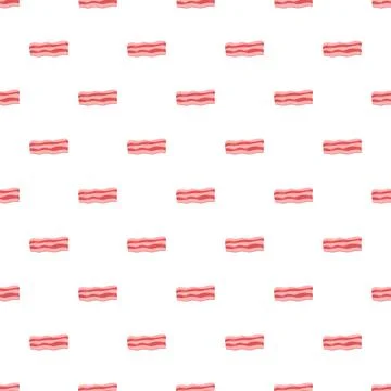 Bacon strips repeating flat seamless pattern background イラスト素材