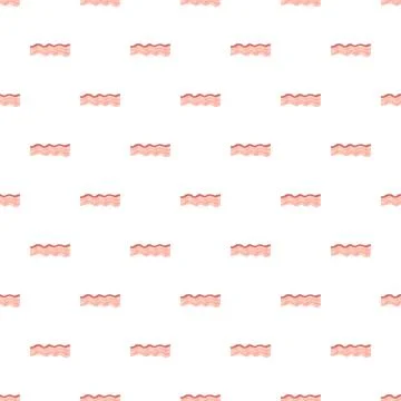 Bacon strips seamless pattern for food background Stock Illustration