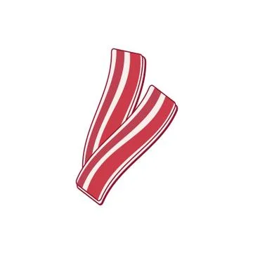 Bacon strips vector illustration isolated on white background. Stock Illustration