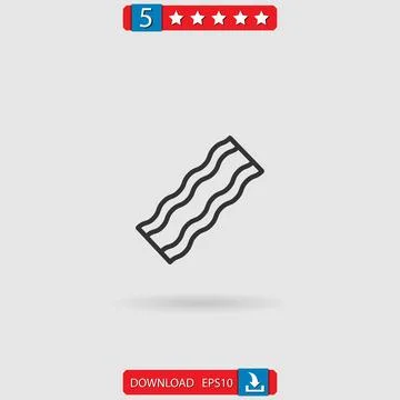 Bacon vector icon Stock Illustration