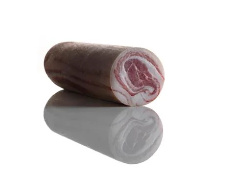 Bacon on white background Stock Photos