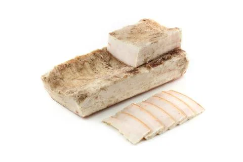 Bacon on white background Stock Photos