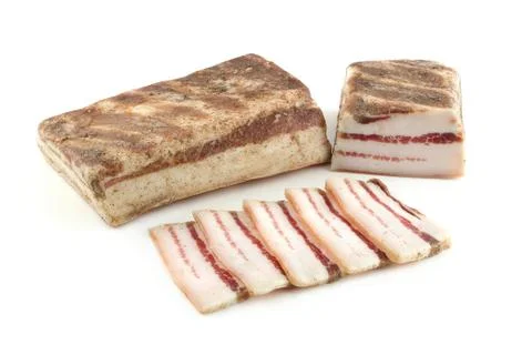 Bacon on white background Stock Photos