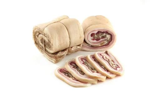 Bacon on white background Stock Photos