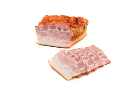 Bacon on a white background Stock Photos