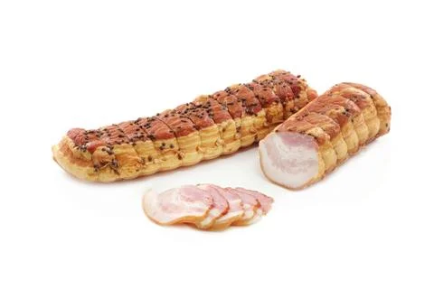 Bacon on a white background Stock Photos