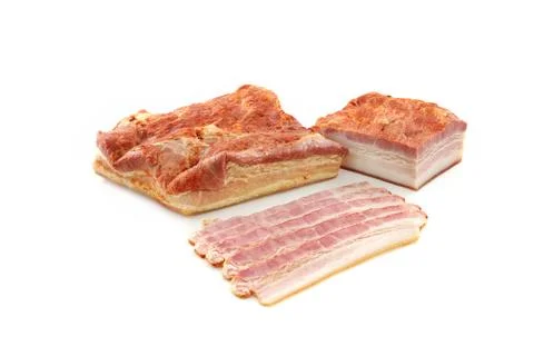 Bacon on a white background Stock Photos